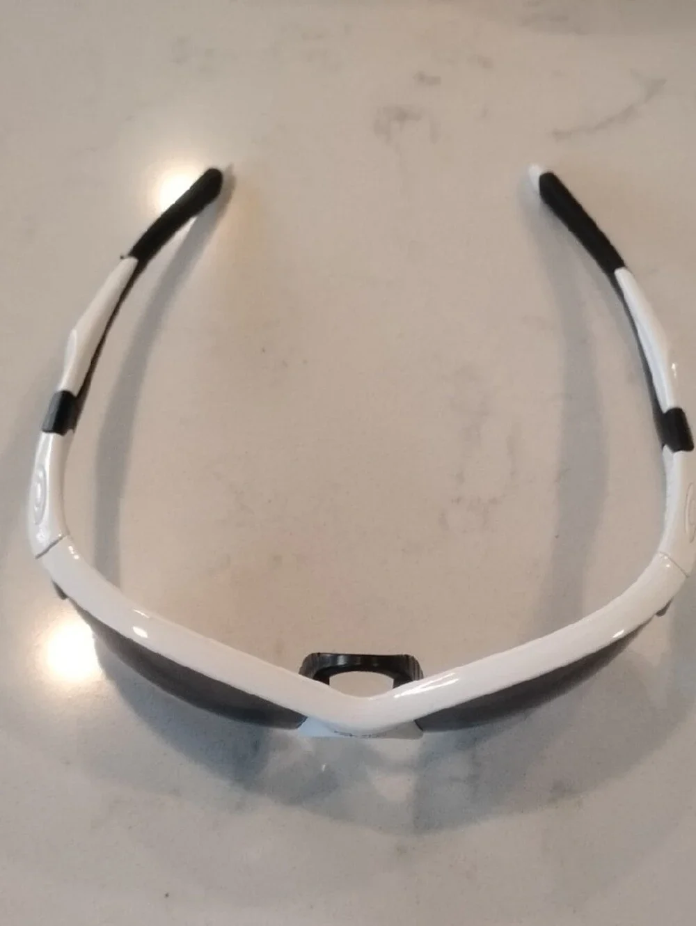 Oakley White and Black Half Jacket Frames With Black Lenses